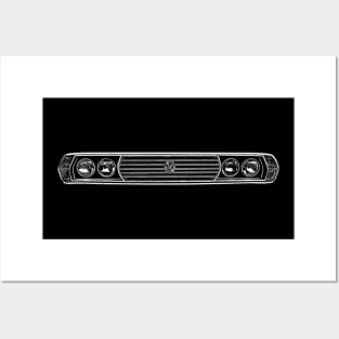 Leyland P76 1970s Australian classic car grille white Posters and Art